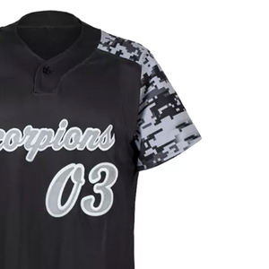 Maillot de baseball Scorpions pour homme, noir, manches camouflage, numéro 03, en polyester anti-humidité, coupe classique, manches courtes - Product Image 5