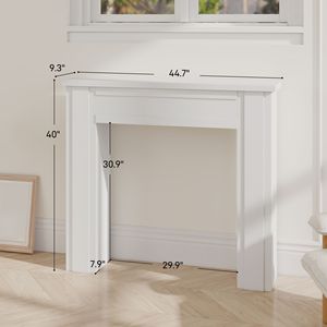 Caminetto Elettrico Autoportante Bianco con Cornice 44.7" L x 40" A - Product Image 3
