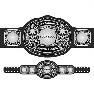 Ceinture de championnat de lutte personnalisée avec placage or et design en cuir bordeaux pour événements sportifs, taille adulte, récompense de titre de combat - Product Image 1