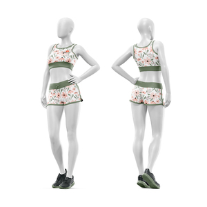 Conjunto de Yoga Sublimado Personalizado para Mujer, Marca Privada, Bra Deportivo con Pantalones Cortos para Mayoristas de Ropa Deportiva - Product Image 3