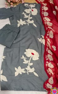 New Designer Party Wear Slub Cotton Fabric With All Over Printed Design - Product Image 5