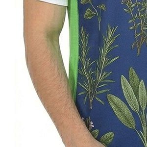 Camiseta de Manga Corta con Estampado Floral, Cuello Redondo, Corte Regular, Transpirable, Estilo Casual, Azul con Detalles Verdes para Hombre - Product Image 4