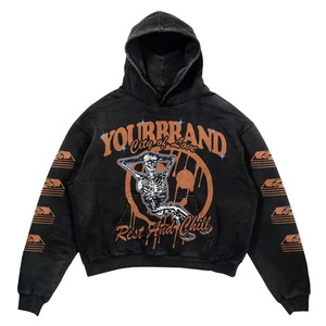 เสื้อฮู้ดดี้ผู้ชายแบบสวมหัว ผ้าฝ้ายพรีเมียม 400 GSM สีขาว ทรงโอเวอร์ไซส์ เนื้อนุ่ม เป็นมิตรต่อสิ่งแวดล้อม ป้องกันการเป็นขุย ระบายอากาศได้ดี สกรีนลายแบบ DTF ได้ - Product Image 1