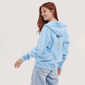 Personnalisable 100% coton polaire respirant fermeture éclair goutte-épaule à manches longues sweat à capuche écologique femmes automne saison numérique - Product Image 3