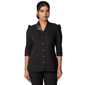 Camisa Negra Flavia para Mujer, Estilo Casual, Ligera, Corte Elegante, Ideal para Oficina - Product Image 1