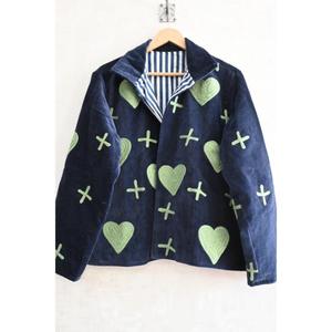 Women Hand Embroidered Woven Velvet Quilted Floral <b>Stand</b> Collar Breathable Boho Winter Jacket - Product Image 4
