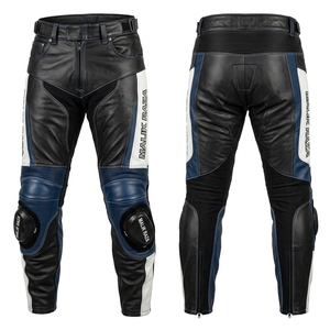 Pantalon de moto en cuir véritable sur mesure pour homme et femme, perforé, extensible, équipement de course - Product Image 6