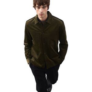 Camisa de moda casual para hombre, de pana con alto contenido de algodón, diseño clásico de manga larga y corte regular - Product Image 1