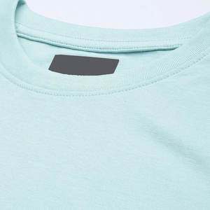 T-shirt à manches longues et col rond pour femme, bleu clair, 100% coton, coupe ample, couleur unie, anti-boulochage, logo, à porter toute l'année - Product Image 6