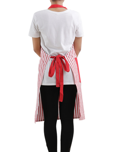 Tablier en coton tissé, style simple, avec 2 poches, lavable en machine, pour la cuisine et l'usage quotidien - Product Image 6