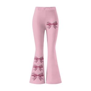 <b>Women</b> flared <b>leggings</b> Yoga Pants Lightweight bow print wide leg pants Athletic Workout high waist stretch casual fashion trouser - Product Image 5
