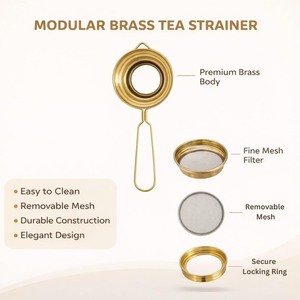 Hot Arrival Gold Metal Tea Strainer With Floral Handle Fine Mesh Colander For Loose Leaf Brewing Kitchen Tool - Product Image 5