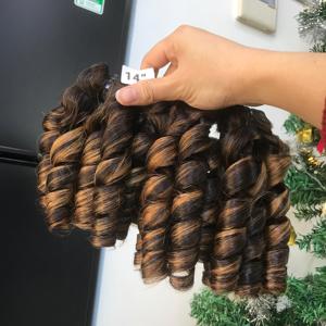 Super Double Drawn 100% Extensions de cheveux humains vietnamiens Perruque de couleur piano rebondissante de haute qualité avec styles de boucles et de vagues - Product Image 4