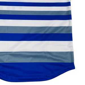 Finer Striped Baseball Jersey Women White Blue Sublimation Polyester Short Sleeve Casual Athletic Shirt Stylish Fit - Product Image 6