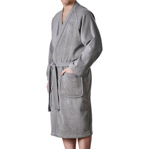Peignoir Classique de Qualité pour Homme en Tissu Éponge Hiver, Coton Doux, Manches Longues, Poches, Respirant, Confort Décontracté, Usage Quotidien à la Maison - Product Image 1