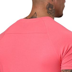 T-shirt de sport pour homme rose corail à manches courtes, léger, respirant, pour l'entraînement, la course, la remise en forme, la gym, vêtements de sport - Product Image 3