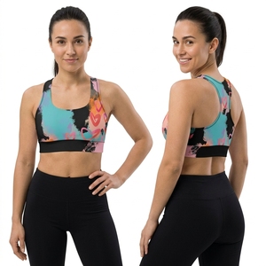 Custom Own Design Printed Sports Bra Fitness Yoga Gym Shockproof <b>Padded</b> <b>Running</b> Athletic Tank Top Trendy Stylish Sports Bra - Product Image 3