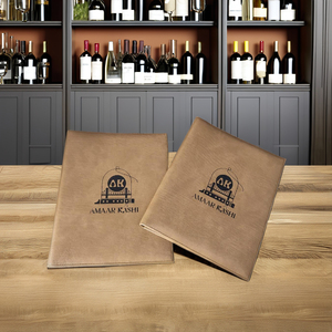 Couverture de menu en cuir PU de qualité supérieure nouveau design personnalisable pour restaurants hôtels bars - Product Image 4