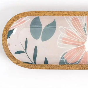 Brûleur d'encens en émail imprimé pour usage religieux, porte-encens rond en bois, brûleur d'encens Bakhoor, brûleur d'encens tendance à bas prix - Product Image 1