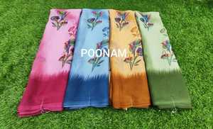 Elegante sari de georgette con blusa, tela suave, sari de diseñador, sari para ocasiones festivas, fabricante mayorista, suministro al por mayor. - Product Image 5