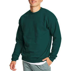 <b>Men's</b> <b>Red</b> Crew Neck Pullover <b>Sweatshirt</b> Solid Color Casual Knitted Cotton Regular Fit Autumn Wear - Product Image 3
