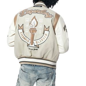 Belle conception Letterman College Baseball Jacket pour hommes Acheter en gros Logo personnalisé Broderie Écusson en cuir Manches Varsity Jackets - Product Image 2