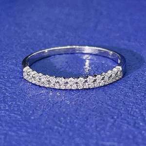 White Gold Plated Round Brilliant Cut Moissanite <b>Ring</b> Women Wedding Band IGI Certified for Engagement Anniversary - Product Image 1