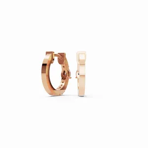 Pendientes de Aro con Diamantes Pavé de Diseño Único, Corte Redondo y en Forma de Pera, en Oro Rosa de 18K, para Mujer - Product Image 2