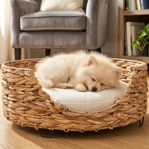 Wholesale Woven Water Hyacinth Round Cat <b>Bed</b> Decorative Pet Dog <b>Bed</b> with Soft <b>Cushion</b> Made in Vietnam - Product Image 3