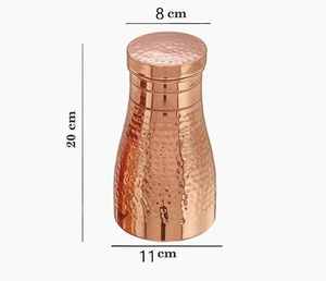 Hammered Copper <b>Water</b> <b>Bottle</b> With Drinking Tumbler Traditional Ayurvedic <b>Water</b> Vessel Reusable Kitchen Wellness Gift - Product Image 1