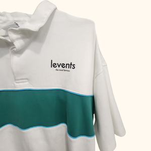 Camiseta Polo de Algodón Blanca para Hombre Levents con Diseño de Bloques de Color Verde, Manga Corta, Informal, Transpirable, Tela Oxford - Product Image 3