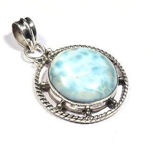 Sukhmani - Anillo de Plata de Ley 925 con Larimar Azul Marino, Hecho a Mano en Jaipur, para Uso Diario, Unisex, con Engaste de Bisel, 40 mm de Largo, Estilo Bohemio Tribal Yoga - Product Image 3