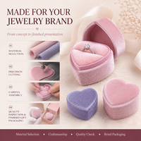 Boîte à bague en velours, boîte à bague de fiançailles en diamant, boîte à bague en velours en forme de cœur, boîte de rangement créative pour fiançailles, toute nouvelle