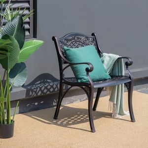 Set di 2 Sedie da Giardino in Alluminio Pressofuso con Braccioli e Sedute Curve - Product Image 2