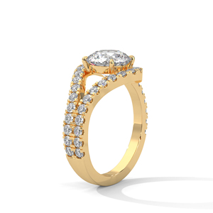 แหวนเพชรทองคำ 14K เพชรเพาะเลี้ยงในห้องปฏิบัติการ แหวนทองคำแท้ 18K สำหรับผู้หญิง สไตล์คลาสสิก รับรองโดย IGI แหวนหมั้น แหวนวันครบรอบ - Product Image 5