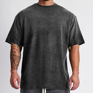 T-shirts pour hommes en gros, sur mesure, 100% coton mélangé, épaules tombantes, haute qualité, décontractés, coupe ajustée, séchage rapide, OEM - Product Image 5