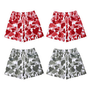 Shorts de sport pour hommes, basketball, jogging, logo personnalisé, été, toile 100% coton, couleur unie, séchage rapide, taille élastique, coupe ample - Product Image 3