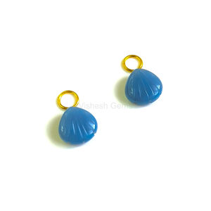 Vente en gros de perles de pierres précieuses sculptées en forme de coquille d'opale bleue naturelle de qualité supérieure, bijoux personnalisés en argent sterling 925 pour femmes - Product Image 4