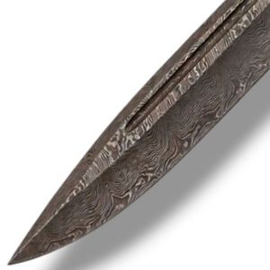 Couteaux de chasse durables, lame artisanale à motif Damas, manche décoratif sculpté avec protège-doigts pour le camping, la randonnée et les activités de plein air - Product Image 4