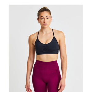 Nuevo diseño, sujetador deportivo fruncido de gran venta, con detalle fruncido en el centro, tirantes delgados y de alto impacto, lo último en sujetadores deportivos para mujer. - Product Image 4