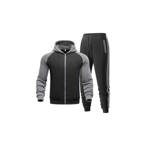 ชุดวอร์มผู้ชายผ้าฟลีซโพลีเอสเตอร์ 100% ระบายอากาศได้ดี พร้อมแจ็คเก็ตซิปเต็มตัว เสื้อฮู้ด กางเกงวอร์มสำหรับวิ่งและเล่นกีฬา สไตล์สตรีทแวร์ - Product Image 5