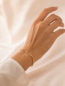 Bracelet classique en or plaqué 18 carats avec chaîne à maillons en or 10 carats et diamants taille brillant sertis en canal pour femme, bijoux de mariage - Product Image 2