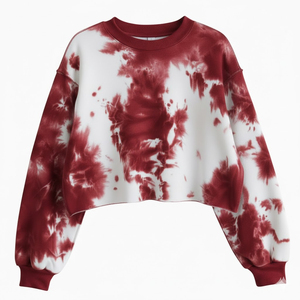 Pull tricoté à manches chauve-souris tie-dye, col rond, sweat-shirt décontracté pour homme, été, doublé, 100% coton, ODM - Product Image 3