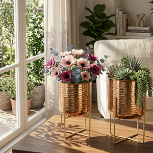 Grandes jardinières d'extérieur - Supports de jardinières en métal anti-rouille et pots pour une belle décoration intérieure - Product Image 4