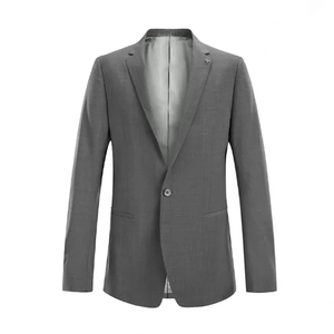 Blazer Gris Carbón para Hombre, Sin Forro, Chaqueta de Traje Transpirable, Material Suave, Corte Relajado, Ligero, para Oficina, Verano - Product Image 1