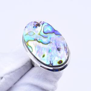 Anillo de Concha de Abulón con Piedras Preciosas, Hecho a Mano, Plata de Ley 925, Joyería Boho, Regalo para Mujeres y Hombres - Product Image 5