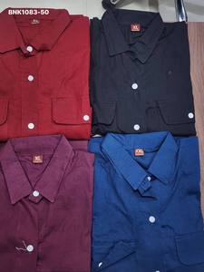 Nueva variante de Kurti de algodón cambray de la mejor calidad con bolsillos dobles sólidos y diseño de botones frontales con cinturón, proveedor de Surat - Product Image 3