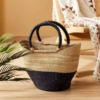 Panier Bolga en paille naturelle fait main, organisateur de rangement circulaire en jonc de mer, personnalisable, durable, multifonction, design sur mesure pour la maison