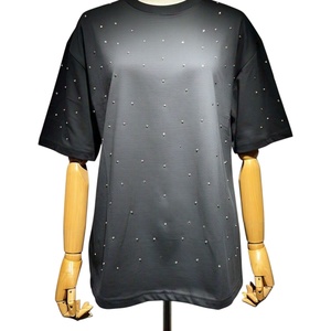 Cotton Men's T-shirt Rhinestone Diamond Oversized <b>Tshirt</b> Custom logo Print High Quality 100% cotton T-shirt for men loose fit - Product Image 1