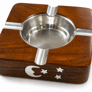 Cenicero de Madera de Lujo Hecho a Mano con Inserto de Metal, Cenicero Cuadrado Premium para Cigarros y Cigarrillos, para Decoración del Hogar, Oficina y Salón - Product Image 4